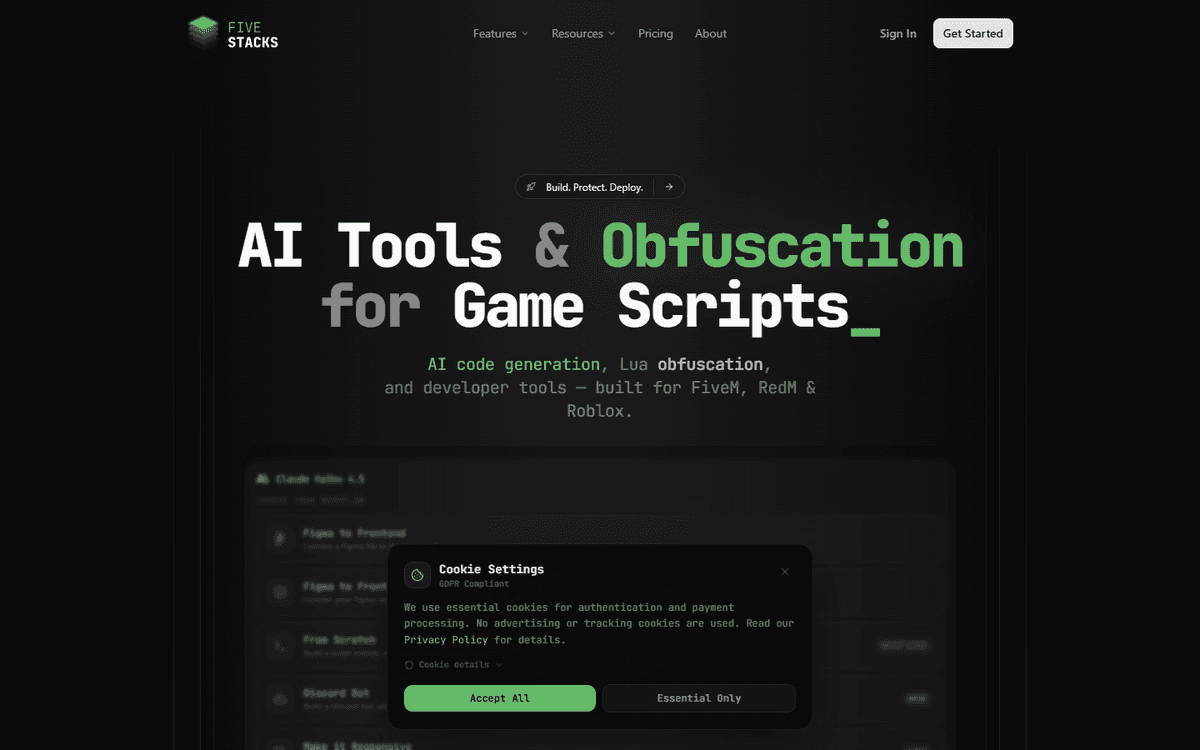 Five Stack Developer Tools Platform