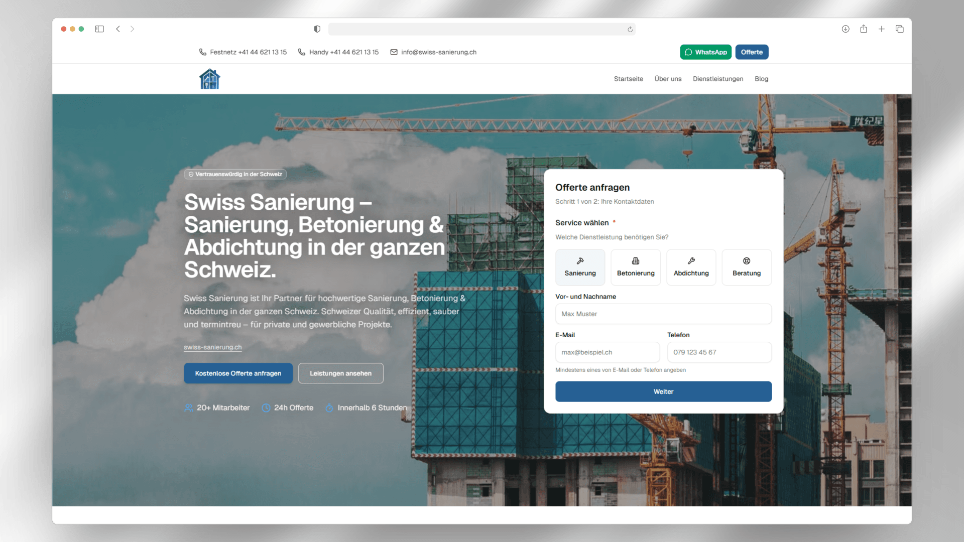 Swiss Sanierung Website