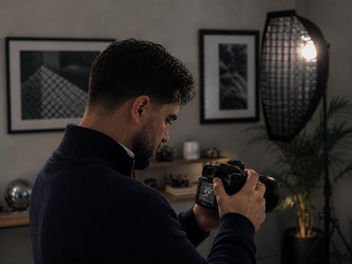 Wibify team during a photo shoot at the Bocholt studio — brand production for a client project.