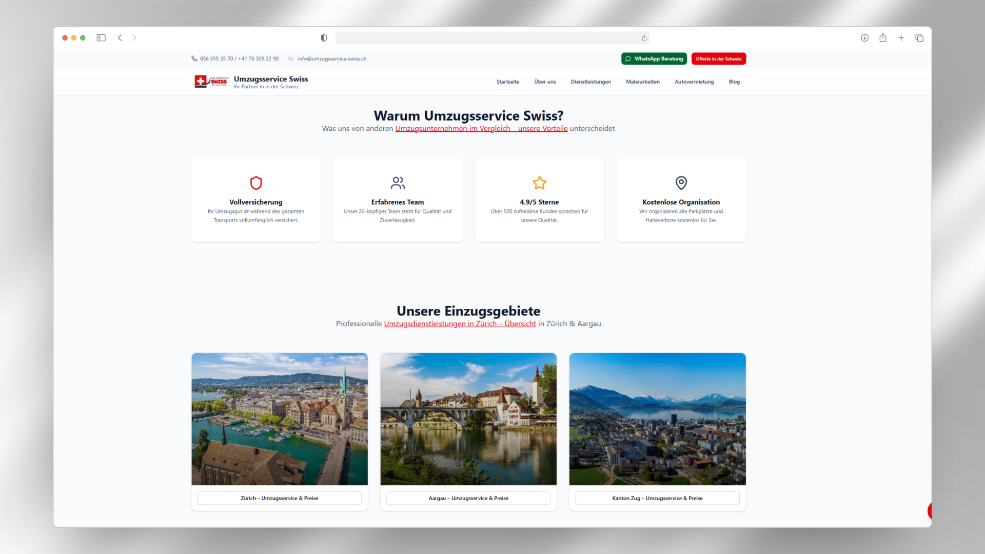 Umzugsservice Swiss Screenshot 2